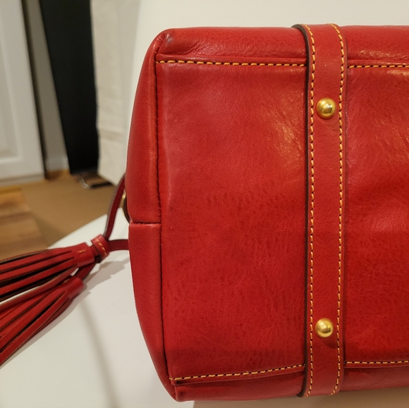 NWT Dooney & Bourke Red Florentine Bristol Satchel - Picture 10 of 11